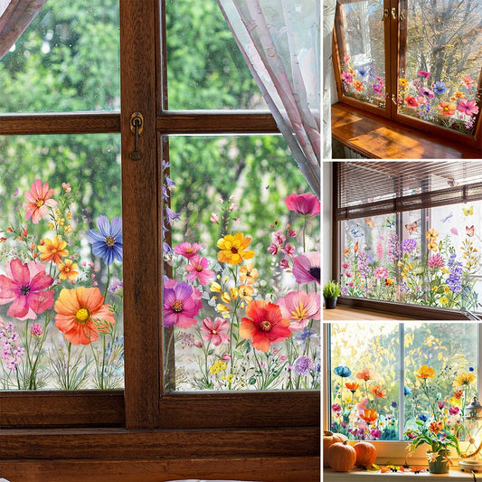 💐 2026 Sale — Over 24,000 Sold!🖼️Floral Bouquet Window Sticker – Removable Home Decor ✨