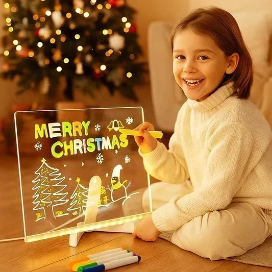 🎉 2026 Sale — Over 32400 Sold! ⏰Kids Luminous LED Acrylic Drawing Board｜Reusable Light Up Erasable Writing Board ✨ Buy 3 Get 10% Off + Free Shipping