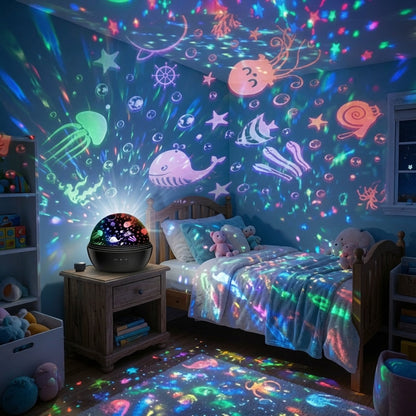 🎉 2026 Sale — Over 45,000 Sold 🌌 2-in-1 Rotating Star Projector Lamp – Bedroom Night Light ✨