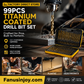 🥳2026 HOT SALE🥳💞Over 50K Sold!🛠️ 99-Piece Titanium Coated HSS Drill Bit Set | 1.5–10mm Complete Sizing ✨