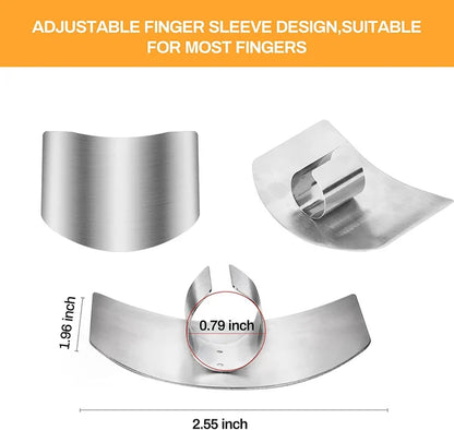 🎉 2026 Sale — Over 28600 Sold!💞 Stainless Steel Adjustable Finger Guard‑Kitchen Safe 🔪
