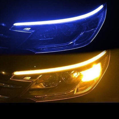🎉 2026 Sale — Over 28,000 Sold!💡 2Pcs Flexible Car LED Flow Signal Light‑Waterproof Dual‑Color 12V Strip ⚡