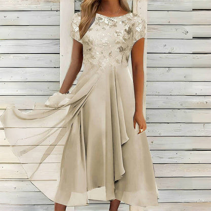 🎉 2026 Sale — Over 31,000 Sold 💞 Women Elegant Round Neck Lace Dress – Formal Casual Dress 🌸