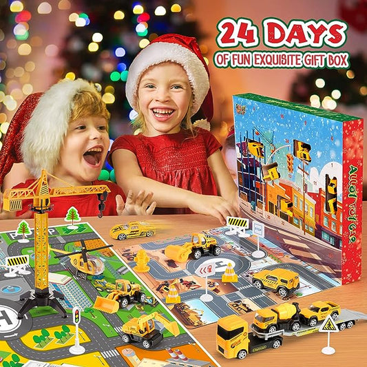 🎉 2026 Sale — Over 36,900 Sold!🚗Kids Alloy Construction‑Vehicle Advent Calendar 🎁