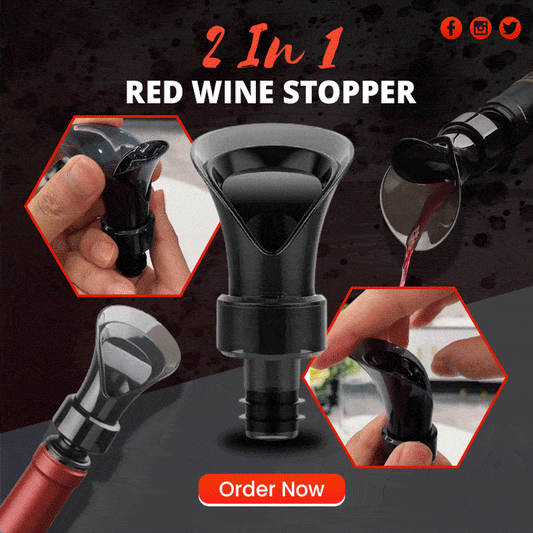 🎉 2026 Sale — Over 23,500 Sold!🍷 2-in-1 Wine Pourer & Vacuum Sealer Wine Saver Stopper ✨
