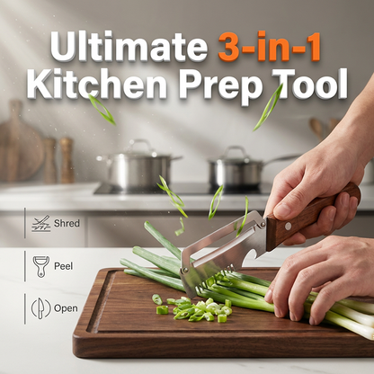 🥒 2026 Sale — Over 24,900 Sold!✨ 3‑in‑1 Scallion Shredder Peeler Tool 🍴