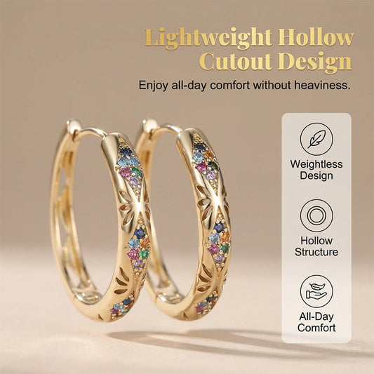 🎉 2026 Sale — Over 39,000 Sold!✨ Sparkling Zircon Hollow Hoop Earrings‑Lightweight Daily Jewelry 💫
