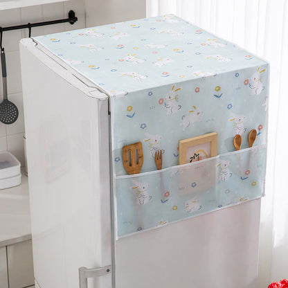 🎉 2026 Sale — Over 44000 Sold! 💰Elegant PEVA Refrigerator Dust Cover With Storage Pockets｜Waterproof Fridge Top Protector ✨