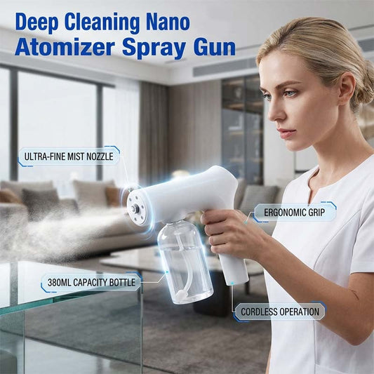 🎉 2026 Sale — Over 31,600 Sold!🦠 Cordless Nano Atomizer Spray Gun With Blue Light ✨