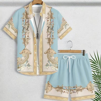🎉 2026 Sale — Over 44,000 Sold!🌴 Men's Hawaiian Shirt & Shorts 2-Piece Set – Vacation Outfit 👕