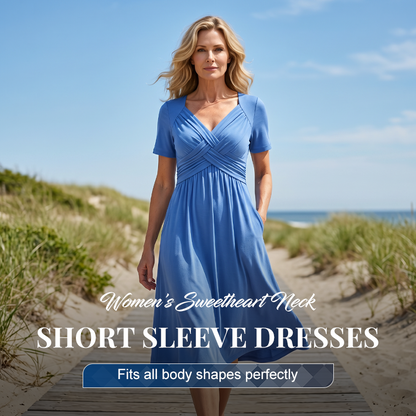 🎉 2026 Sale — Over 33,400 Sold 🏖️ Women V-Neck Short Sleeve Maxi Dress – Summer Vacation Dress 🌸