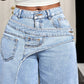 🎉 2026 Sale — Over 25,000 Sold!💞Asymmetrical Waist Wide-Leg Jeans – Curve Friendly 🔥