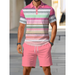 📢📢ONLY $42.99 FOR THE WHOLE 2 PIECES Outfit⏳LAST DAY SALE 50% OFF !!📢Men's Two-Piece Shirt and Shorts Set, Soft Breathable Casual Short Sleeve Top & Shorts Loungewear Set For Daily Summer Wear