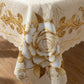 🎉 2026 Sale — Over 58,000 Sold!🌹Luxury Gold Rose Embossed Waterproof Tablecloth｜Stain Resistant Elegant Home Textile ✨