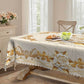 🎉 2026 Sale — Over 58,000 Sold!🌹Luxury Gold Rose Embossed Waterproof Tablecloth｜Stain Resistant Elegant Home Textile ✨