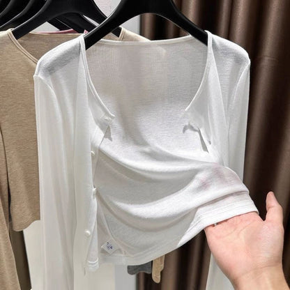 🎉 2026 Sale — Over 72,000 Sold ✨ Women Lightweight Cropped Button Cardigan – All Season Layering Top ☁️