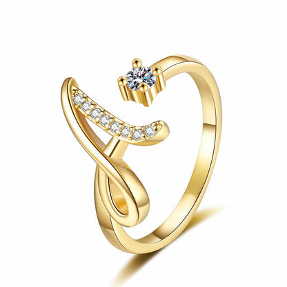 🎉 2026 Sale — Over 21500 Sold!💞 Sparkle Adjustable Initial Ring‑Personalized ✨