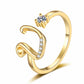🎉 2026 Sale — Over 21500 Sold!💞 Sparkle Adjustable Initial Ring‑Personalized ✨