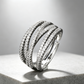 🎉 2026 Sale — Over 26,800 Sold! ✨Luxury Multi-Band Crossover Open Ring｜Pavé Cubic Zirconia Fashion Jewelry
