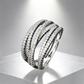 🎉 2026 Sale — Over 26,800 Sold! ✨Luxury Multi-Band Crossover Open Ring｜Pavé Cubic Zirconia Fashion Jewelry