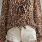 🎉 2026 Sale — Over 29,400 Sold ⏰ Women Leopard V-Neck Tie Front Top – Ruffle Cuff Casual Blouse 🐆