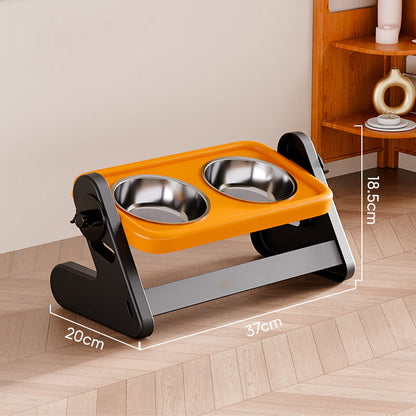 🎉 2026 Sale — Over 33600 Sold! ⏰Adjustable Height Ergonomic Elevated Pet Bowl｜15° Tilt Stainless Steel Feeder ✨