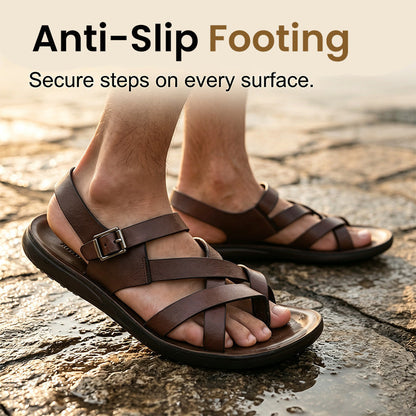 🎉 2026 Sale — Over 31900 Sold! ⏰Men's Roman Style Summer Sandals｜Soft Flexible Sole Casual Beach Walking Shoes ✨