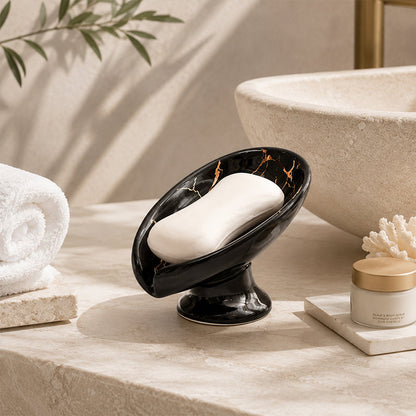 ⏳ 2026 Sale — Over 22600 Sold!🧼Ceramic Leaf Soap Dish – Self-Draining 🍃