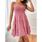 🎉 2026 Sale — Over 32,700 Sold ⏳ Women Smocked Tiered Mini Dress – Adjustable Strap A-Line Dress ✨