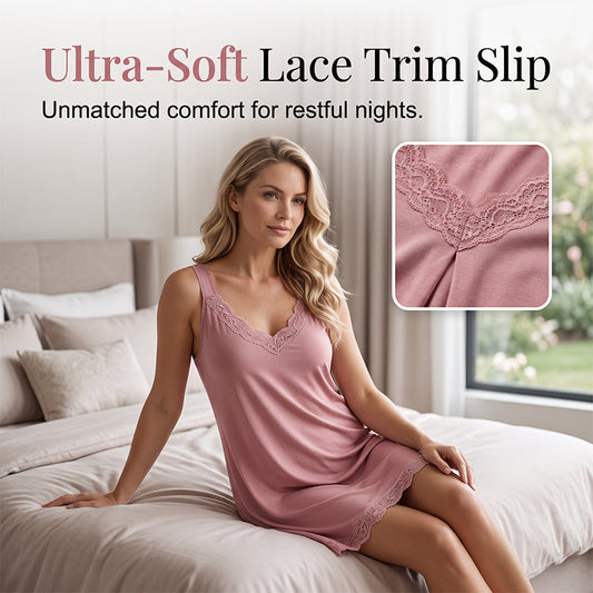🎉 2026 Sale — Over 31,000 Sold! 🌙 Lace V-Neck Nightdress – Loungewear Essential 💤