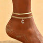 🎉 2026 Sale — Over 27,600 Sold!✨ Dainty Layered Gold Initial Anklets for Women – Personalized Summer Foot Jewelry 🦶