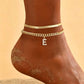 🎉 2026 Sale — Over 27,600 Sold!✨ Dainty Layered Gold Initial Anklets for Women – Personalized Summer Foot Jewelry 🦶