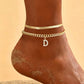 🎉 2026 Sale — Over 27,600 Sold!✨ Dainty Layered Gold Initial Anklets for Women – Personalized Summer Foot Jewelry 🦶