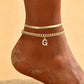 🎉 2026 Sale — Over 27,600 Sold!✨ Dainty Layered Gold Initial Anklets for Women – Personalized Summer Foot Jewelry 🦶
