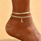 🎉 2026 Sale — Over 27,600 Sold!✨ Dainty Layered Gold Initial Anklets for Women – Personalized Summer Foot Jewelry 🦶