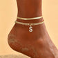 🎉 2026 Sale — Over 27,600 Sold!✨ Dainty Layered Gold Initial Anklets for Women – Personalized Summer Foot Jewelry 🦶