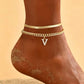 🎉 2026 Sale — Over 27,600 Sold!✨ Dainty Layered Gold Initial Anklets for Women – Personalized Summer Foot Jewelry 🦶