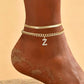 🎉 2026 Sale — Over 27,600 Sold!✨ Dainty Layered Gold Initial Anklets for Women – Personalized Summer Foot Jewelry 🦶