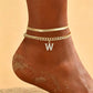 🎉 2026 Sale — Over 27,600 Sold!✨ Dainty Layered Gold Initial Anklets for Women – Personalized Summer Foot Jewelry 🦶