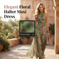 🎉 2026 Sale — Over 33,900 Sold ⏰ Women Floral Halter Neck Maxi Dress – Occasion Long Dress 🌸