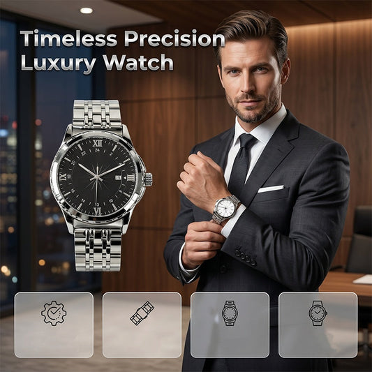 🎉 2026 Sale — Over 35,200 Sold! ⏰ Classic Men's Luxury Quartz Watch | Stainless Steel Band, Luminous Hands ✨