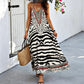 🎉 2026 Sale — Over 39,400 Sold 🐆 Women's Animal Print Backless Halter Maxi Dress – Beach Outfit 🌴