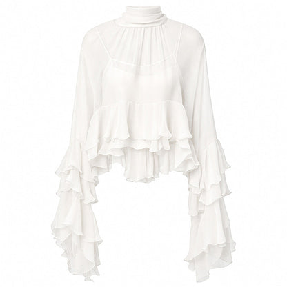 🎉 2026 Sale — Over 34,300 Sold 👚 Sheer Mock Neck Blouse – Fashion Top ✨