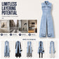 🎉 2026 Sale — Over 31,500 Sold 🧥 Women Sleeveless High Slit Denim Vest Dress – Patchwork Longline Jean Waistcoat ✨