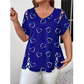 🎉 2026 Sale — Over 34,600 Sold 💖 Women's V-Neck Heart Print Top – Summer Casual Blouse 👗