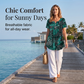 🎉 2026 Sale — Over 27,900 Sold ⏰ Women Plus Size V-Neck Printed Top – Relaxed Loose Fit Daily Blouse 🌸