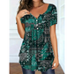 🎉 2026 Sale — Over 27,900 Sold ⏰ Women Plus Size V-Neck Printed Top – Relaxed Loose Fit Daily Blouse 🌸