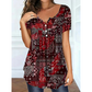 🎉 2026 Sale — Over 27,900 Sold ⏰ Women Plus Size V-Neck Printed Top – Relaxed Loose Fit Daily Blouse 🌸