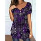 🎉 2026 Sale — Over 27,900 Sold ⏰ Women Plus Size V-Neck Printed Top – Relaxed Loose Fit Daily Blouse 🌸