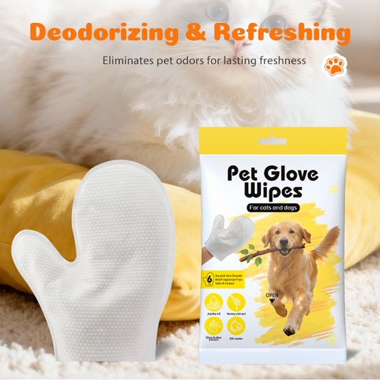 🎉 2026 Sale — Over 31600 Sold! ⏰Pet Grooming Glove Wipes｜Dual-Sided Waterless Cleaning Mittens for Dogs & Cats ✨